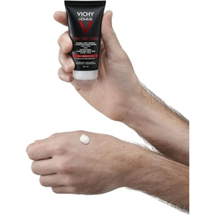 Vichy Homme Structure Force Fluid 50 ml, für alle Hauttypen, mit Anti-Aging Wirkung, gegen schlaffe Haut – Bild 3