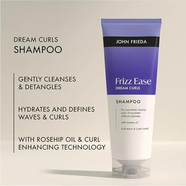 John Frieda Dream Curls Shampoo, 250 ml, feuchtigkeitsspendendes Shampoo für lockiges Haar – Bild 3