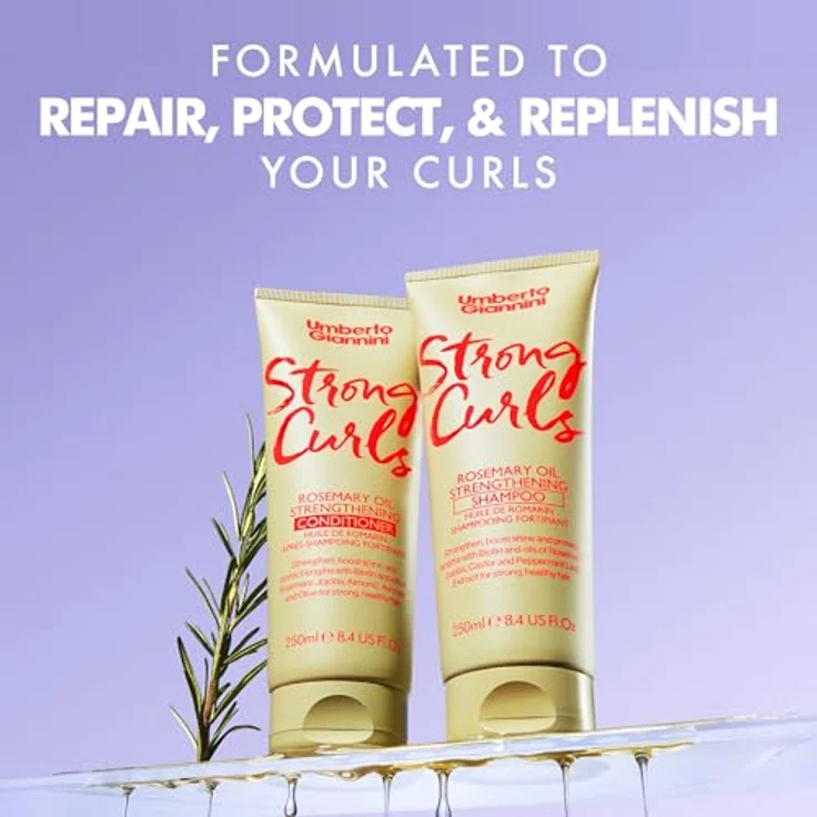 Umberto Giannini Strong Curls Rosemary Oil Conditioner, 250 ml - vegane Haarpflege mit Biotin und natürlichen Ölen, silikonfrei, sulfatfrei, parabenfrei – Bild 2