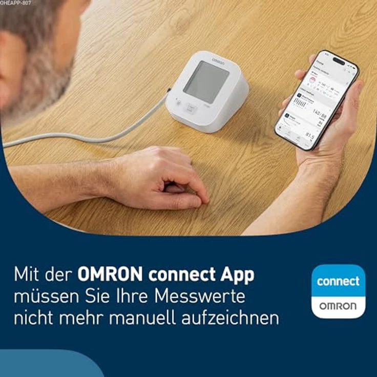 OMRON X2+ Connect, klinisch validiertes Oberarm-Blutdruckmessgerät mit Bluetooth, Universalmanschette 22-42 cm, erkennt unregelmäßige Herzschläge, inklusive kostenloser App – Bild 3