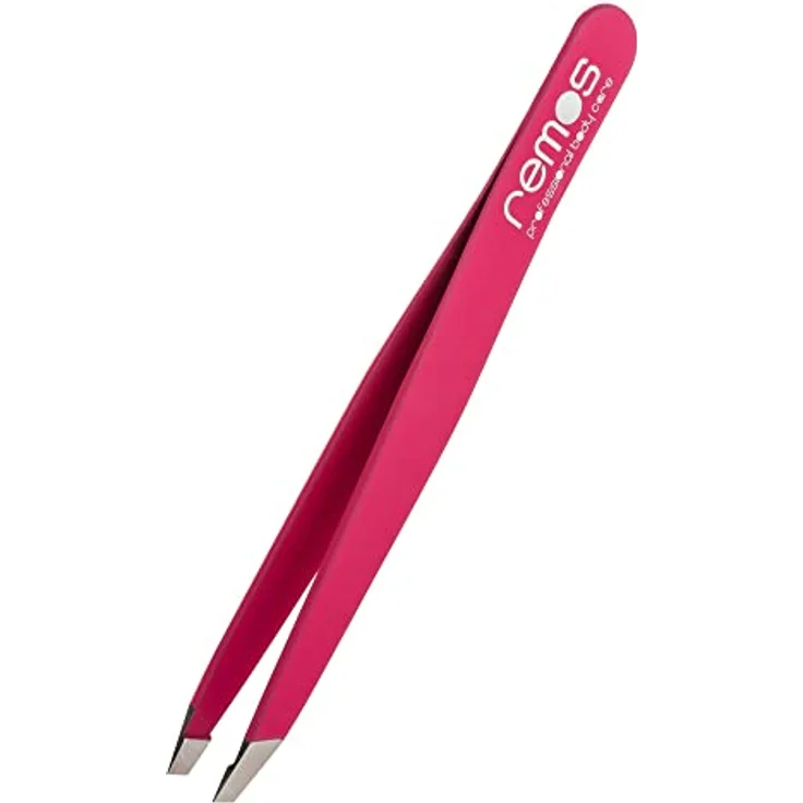 remos professional body care REMOS Profi Pinzette, Augenbrauenpinzette mit extra feinen Spitzen, rostfreier Edelstahl, inklusive Schutzetui, fuchsia – Bild 1