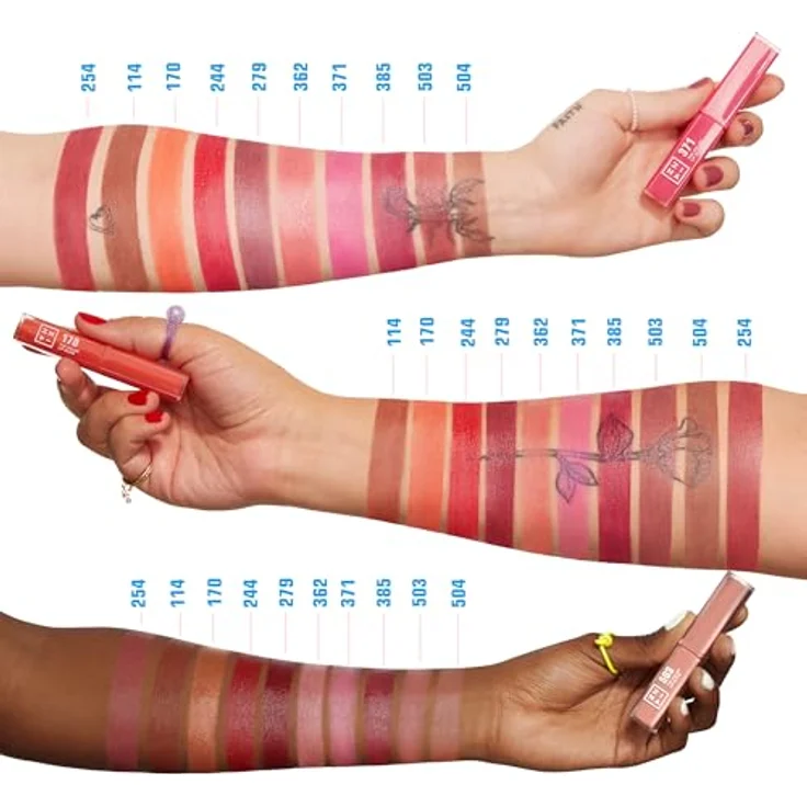 3INA The Color Lip Glow, hydratisierender Lippenstift mit Glanz, Farbton 254 - Vintage Rose, 1.6 g – Bild 5