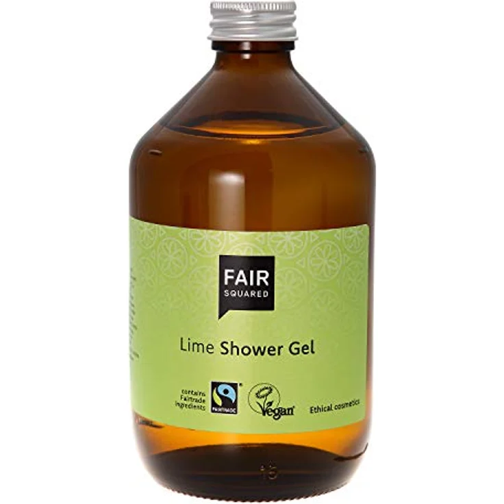 FAIR SQUARED Shower Gel Limette 500 ml - Duschgel für trockene oder sensible Haut - Vegane Naturkosmetik in der Zero Waste Mehrweg-Glasflasche – Bild 1