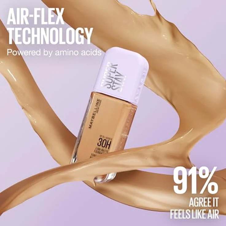 Maybelline Super Stay Lumi Matte Foundation, 35 ml, Farbe 248, luftige Textur mit lichtreflektierenden Partikeln für strahlenden Teint – Bild 5