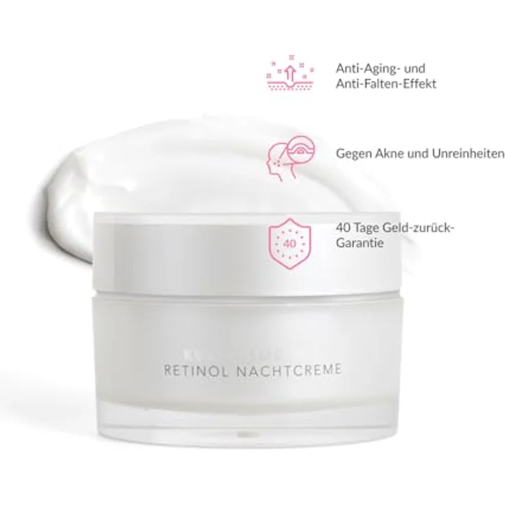 KU2 Cosmetics Retinol Nachtcreme mit Jojobaöl, Anti-Aging-Creme zur Förderung der Kollagenproduktion, 50 ml – Bild 3