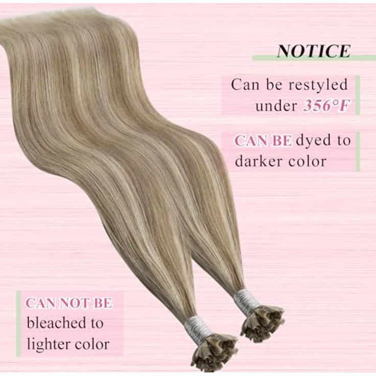 YoungSee U-Tip Haarverlängerungen, Echthaar Bondings 55cm, Hellbraun, 1g pro Strähne, Keratin-Bindung, Remy Qualität – Bild 5