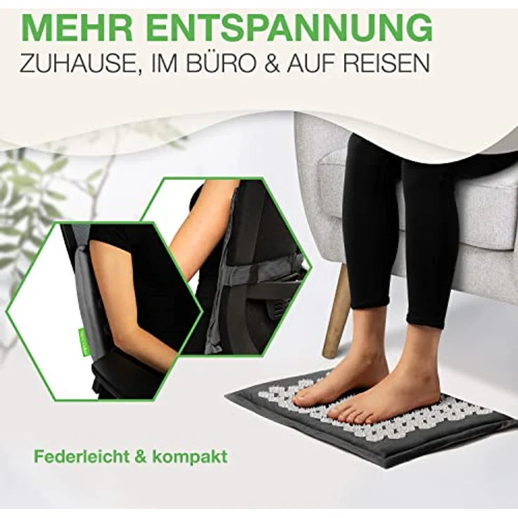 BACKLAxx® Akupressurmatte Fußmatte für Fussmassage, Rücken, 54 x 34 cm, 2.116 Spitzen – Bild 5