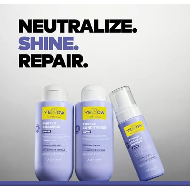 AlfaParf Milano Gelb Silber Lila Leave-In Mousse, 160 ml, Haarschaum zur intensiven Feuchtigkeitspflege für glänzendes und regeneriertes Haar – Bild 7