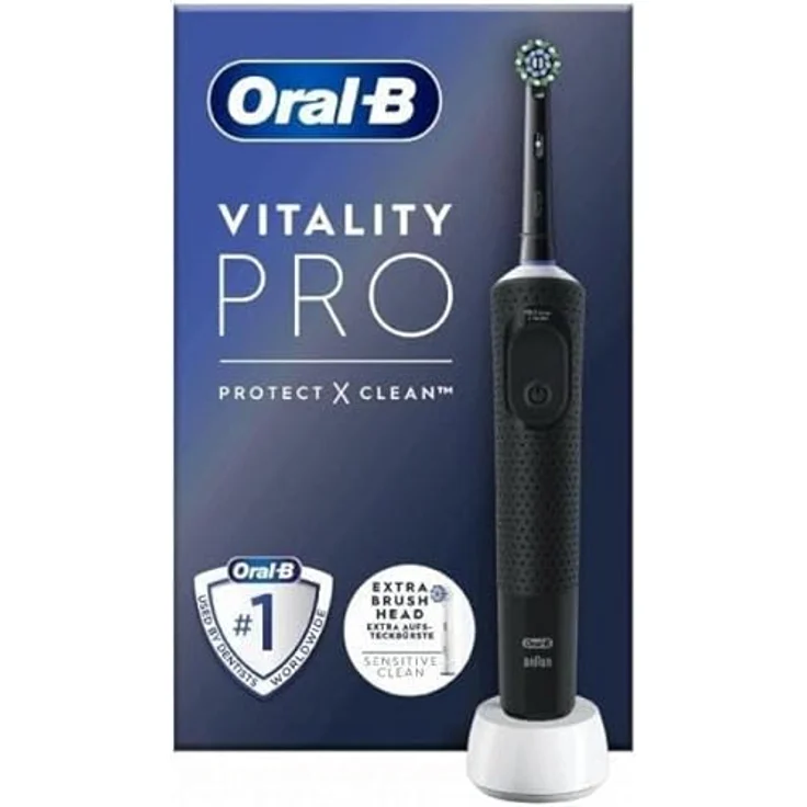 Braun Oral-B Vitality Pro, Elektrische Zahnbürste mit drei Jahren Garantie, Schwarz – Bild 3