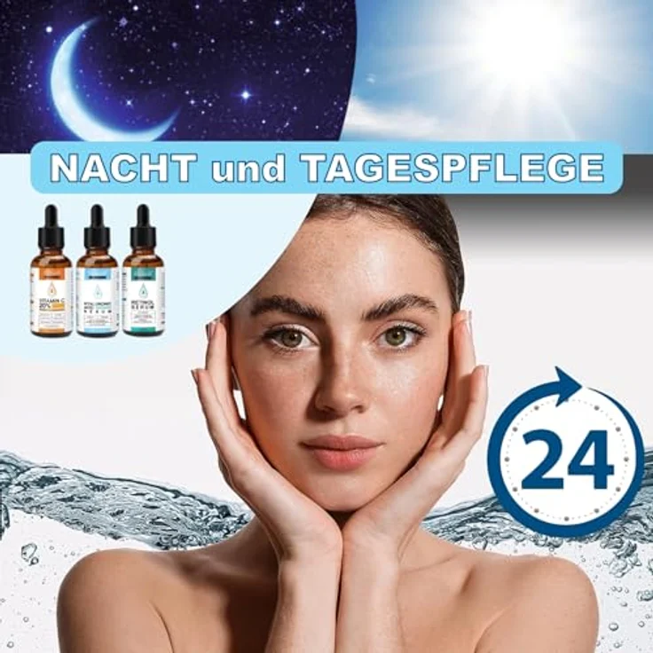 P-Beauty Cosmetic Accessories Gesichtsserum Set, Vitamin C, Hyaluron & Retinol, Anti-Aging, 60ml, Aufhellend, feuchtigkeitsspendend, ohne fettige Rückstände – Bild 8