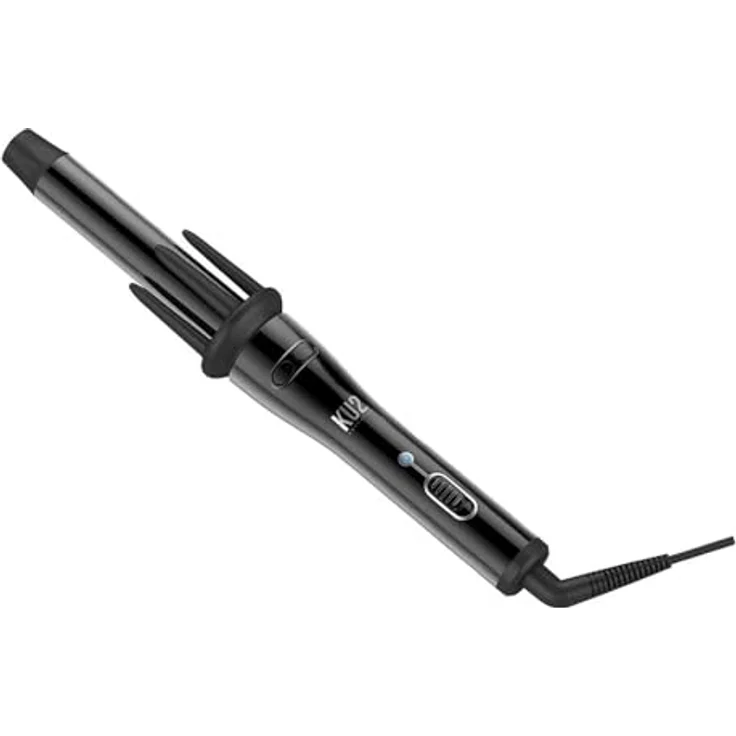 KU2 Cosmetics Lockenstab I 5 Greiffinger, selbstdrehend, Keramik-Ionen-Beschichtung, smarte Temperaturregelung (150–205 °C), 30 s Aufheizzeit, automatische Abschaltung – Bild 1