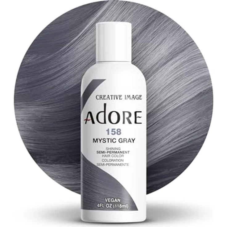 Adore Shining Semipermanente Haarfarbe, Mystic Gray (158), 118 ml - für lebendige, glänzende Farbe und spürbares Haargefühl – Bild 1