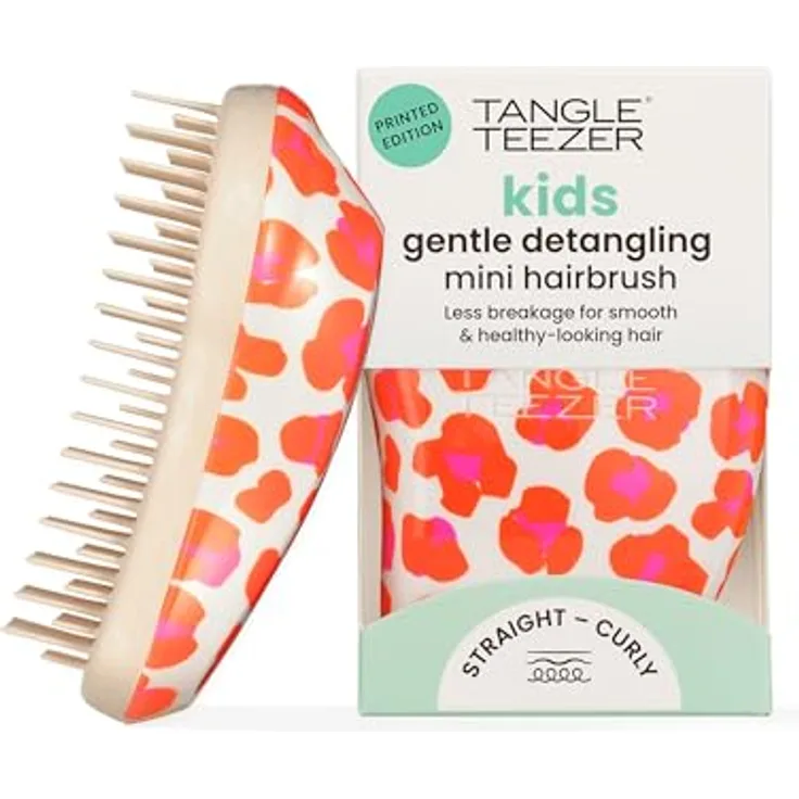 Tangle Teezer Die originale Mini-Haarbürste, Handflächengröße, perfekt für Kinder und Reisen, orange Safari, ideal für nasses und trockenes Haar, reduziert fliegende Haare