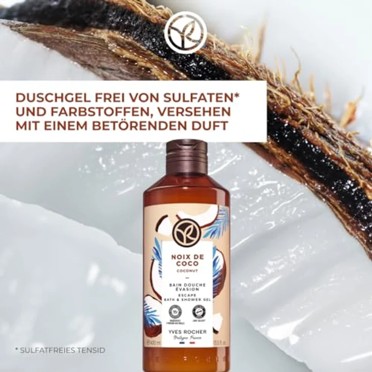 Yves Rocher BAIN DE NATURE Duschbad mit Bourbon-Vanille, 400 ml - 93% natürliche Inhaltsstoffe, cremiger Schaum, hautschonend – Bild 2