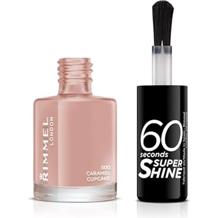 Rimmel London 60 Seconds Super Shine Schnelltrocknender Nagellack 8 ml Farbton 500 Caramel Cupcake – Bild 2