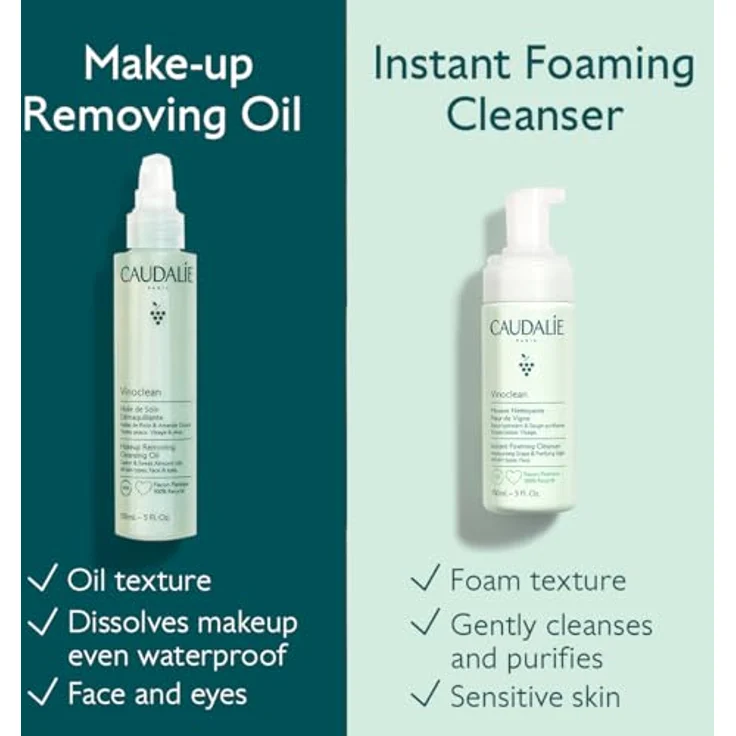 Caudalie Vinoclean, Gesichtsreinigungsöl zum Abschminken, sanfte Formel für empfindliche Haut, 75 ml – Bild 7