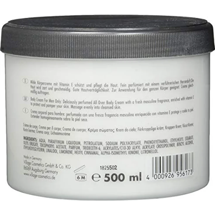 Village Vitamin E Körpercreme For Men Only 500 ml  – Bild 2