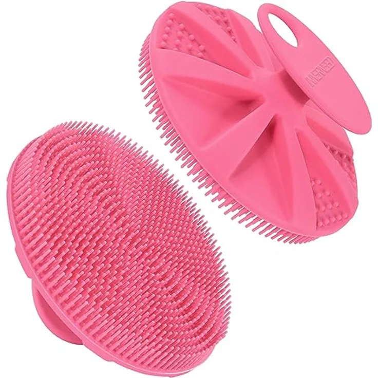 INNERNEED Körperschrubber, Duschbürste aus lebensmittelechtem Silikon, sanftes Peeling, hygienisch, rosa
