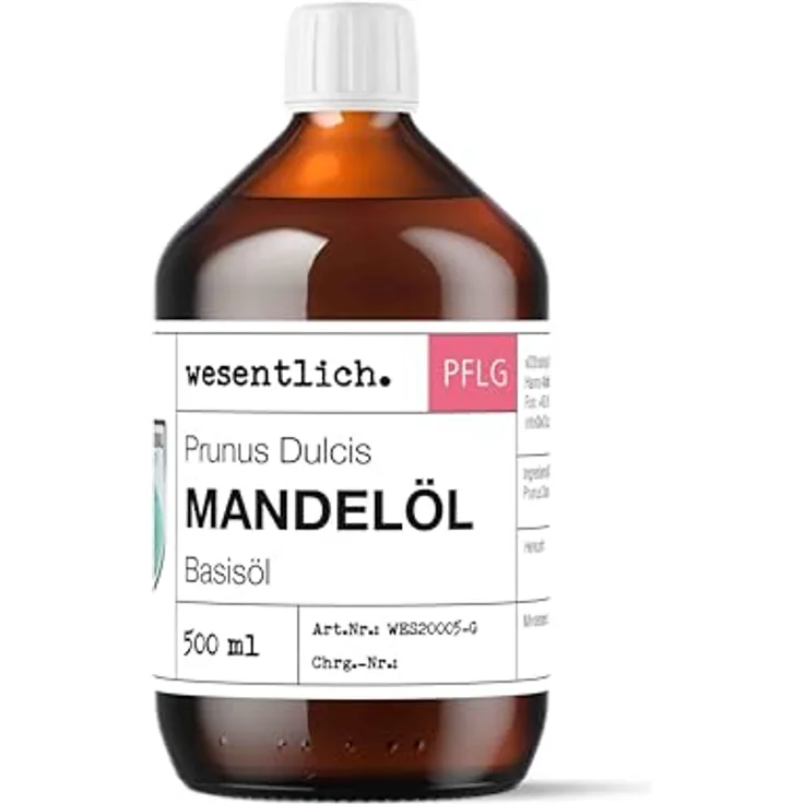 wesentlich. Mandelöl 500ml - 100% reines Basisöl für Haut, Haar und Gesicht - perfekte natürliche Pflege ohne Zusatzstoffe