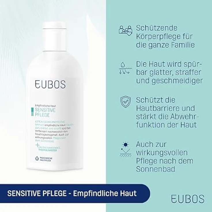 Eubos Sensitive Pflege Dermo Protective Intensive Körperlotion, 200ml, für normale bis trockene Haut, glattere & weichere Haut – Bild 2