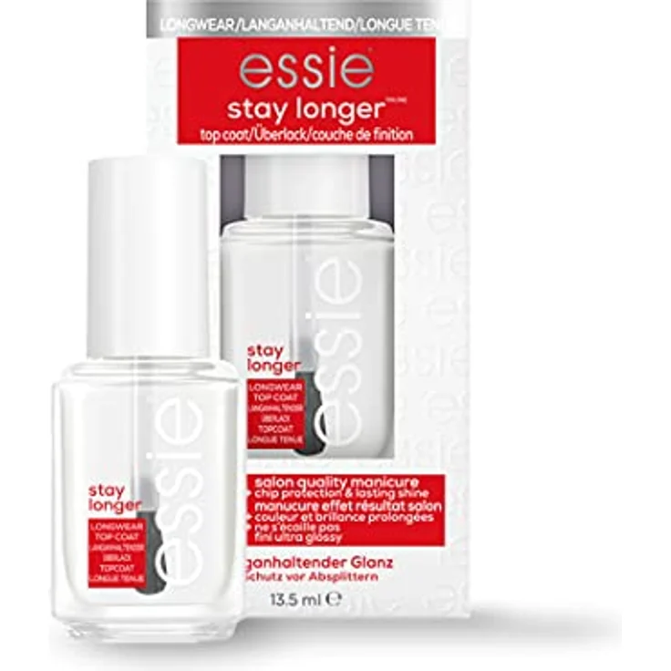 essie stay longer premium longwear top coat, Überlack für langen Halt und verlängerte Farbbrillanz, 13,5 ml – Bild 1