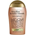 OGX Brazilian Keratin Smooth Shampoo (88 ml), glättendes Haarpflege Shampoo mit brasilianischem Kokosnussöl, Avocadoöl, Kokosnussbutter und Keratin Proteinen, sulfatfrei
