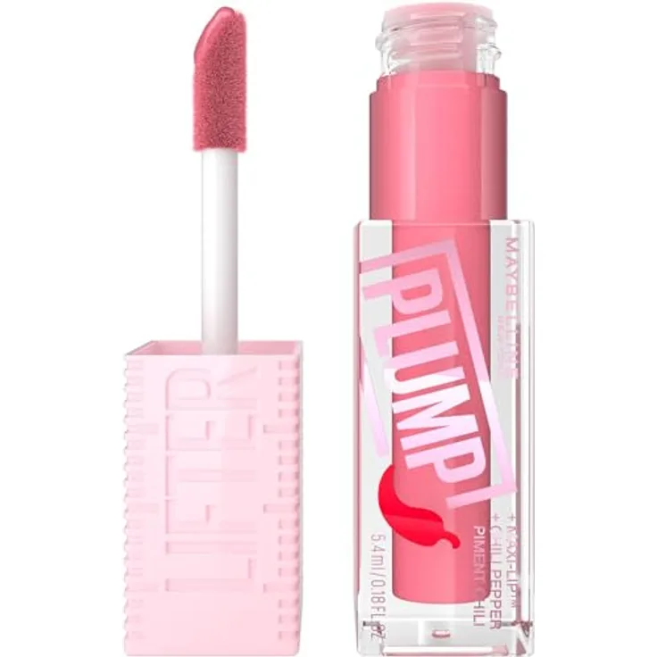 Maybelline New York Glänzender Lipgloss für sichtbar vergrößerte Lippen, Falten mildernd, Mit Maxilip und Chili, Lifter Plump, Farbe: Nr. 001 Blush Blaze, 1 x 5,4 ml