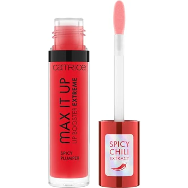 Catrice Max It Up Lip Booster Extreme, Nr. 010, Rot, pflegend, Extremes Volumen, kühlend, glänzend, transluzent, vegan, ohne Parabene, ohne Mikroplastikpartikel, Nanopartikel frei, 1er Pack (4ml) – Bild 1