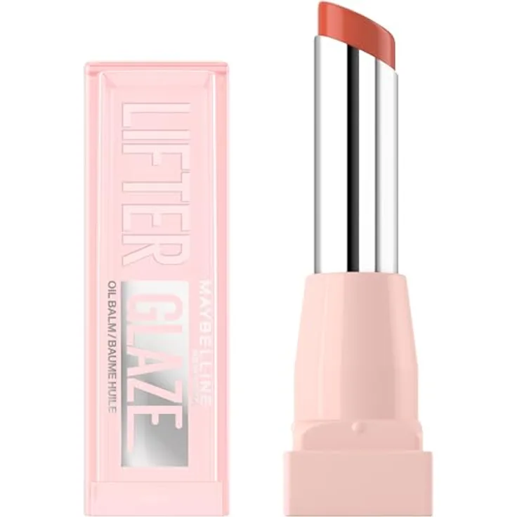 Maybelline New York Lifter Glaze Lip Tint, Aufbaubarer Lippen-Balsam mit Hyaluronsäure, Feuchtigkeitsspendend, Verschwommen mattes Finish, Farbe: Caramel Glow
