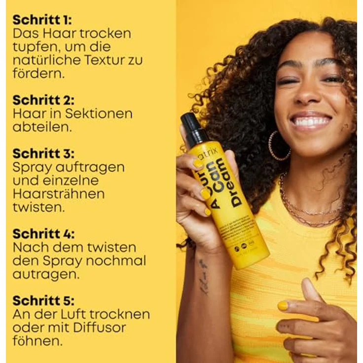 Matrix A Curl Can Dream Wave Scrunch N’ Go Spray, Für definierte Wellen, Mit Manuka-Honig Extrakt und Rosenwasser, Hitzeschutz bis zu 230°C, 1 x 250 ml – Bild 4