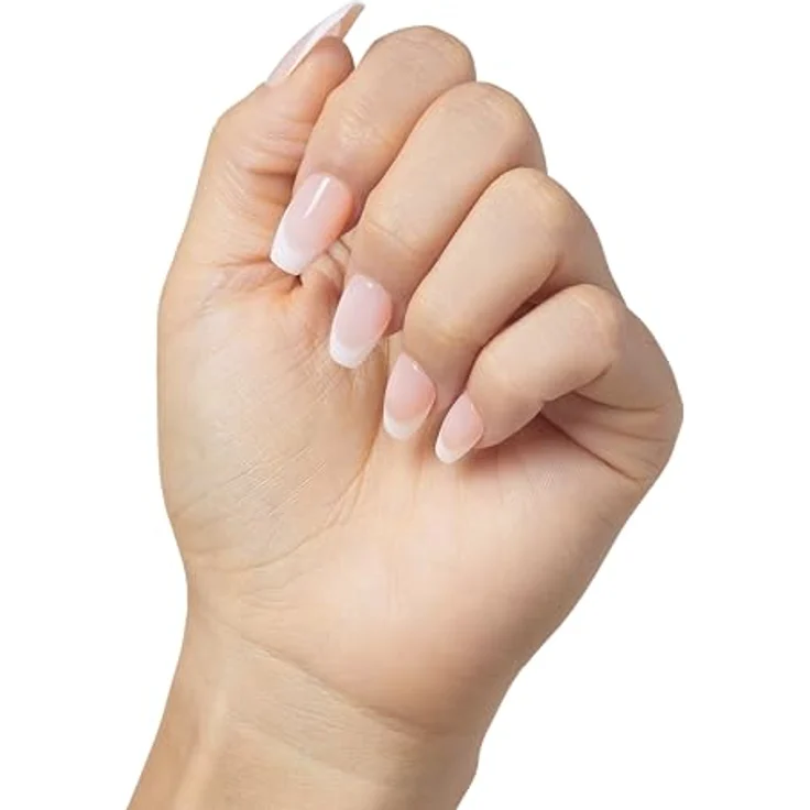 KISS imPRESS Nails Genuine, Selbstklebende French Maniküre mit PureFit Technologie, Dezente Farbvariante mit weißen Spitzen, 30 Press-On-Nägel – Bild 5