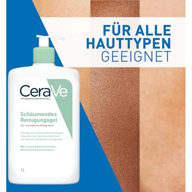 Cerave FOAMING CLEANSER for normal to oily skin 1000 ml mit tiefenreinigender Wirkung für alle Hauttypen – Bild 6