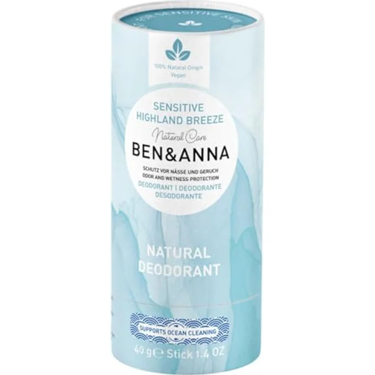 BEN&ANNA Sensitive Highland Breeze Deo-Stick, 40 g, veganer Deodorant ohne Aluminiumsalze, Unisex – Bild 1