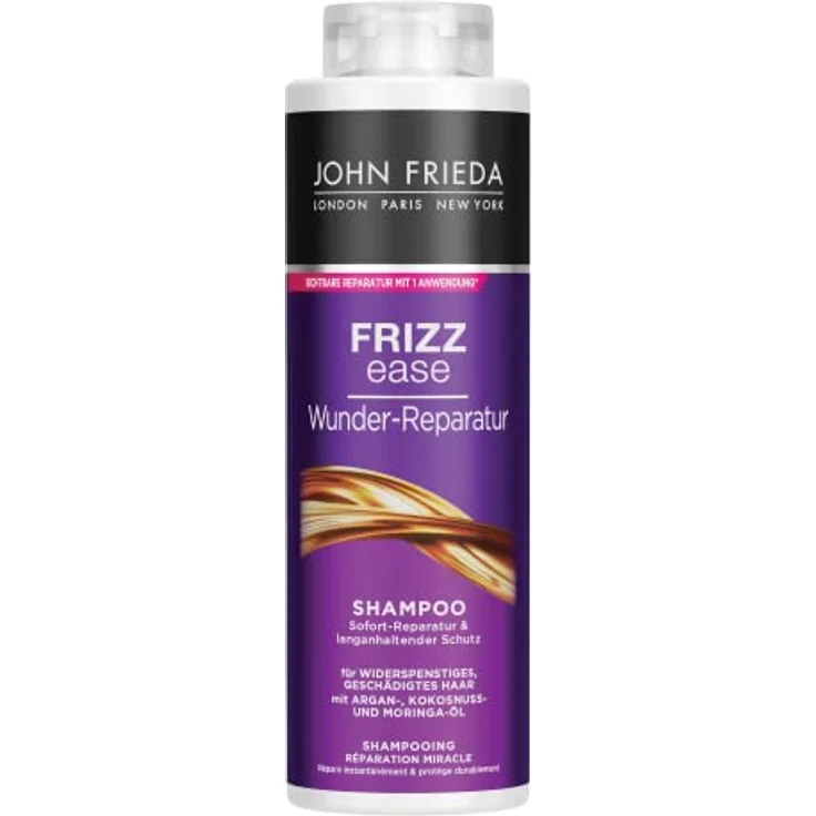 John Frieda Wunder Reparatur Shampoo - Vorteilsgröße: 500 ml - Frizz Ease Serie - Haartyp: widerspenstig, geschädigt, strapaziert - Kabinettgröße – Bild 1