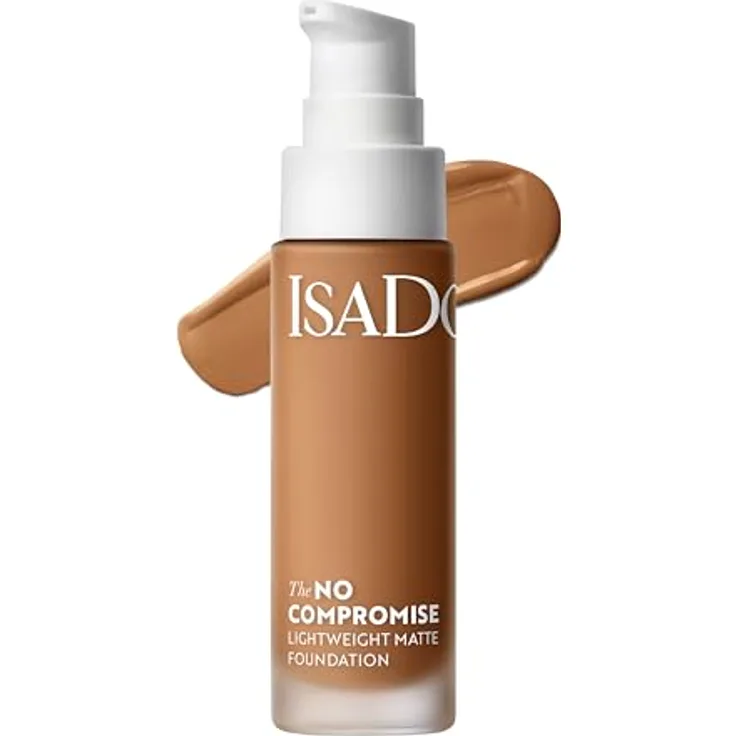 Isadora No Compromise Lightweight Matte Foundation (7W, 30 ml) - Mattes Finish, atmungsaktiv, wasserresistent, 15 Farbtöne