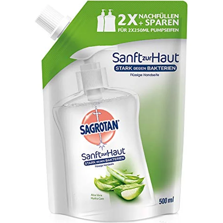 Sagrotan Handseife Aloe Vera Nachfüllbeutel, Flüssige Handseife, 1er Pack (1 x 500 ml) – Bild 2