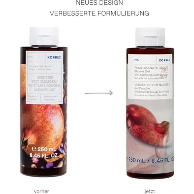 KORRES POMEGRANATE GROVE Duschgel mit Salbei-Extrakt, vegan, silikon- und parabenfrei, 250 ml – Bild 2