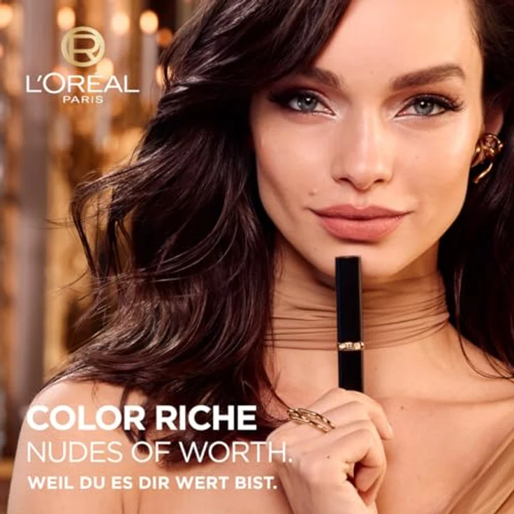 L'Oréal Paris Lippenstift für ein pudrig mattes Finish und 16 Stunden Halt, Color Riche Intense Volume Matte Nude, Farbe: 570 Worth It Intense, 1.8 g – Bild 2