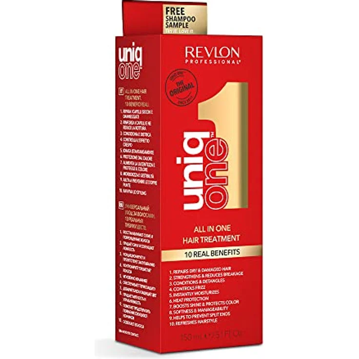 Revlon Professional UniqOne, Tiefenreparatur Maske Spray ohne Ausspülen (150 ml) + Shampoo Probe (20 ml) – Bild 2
