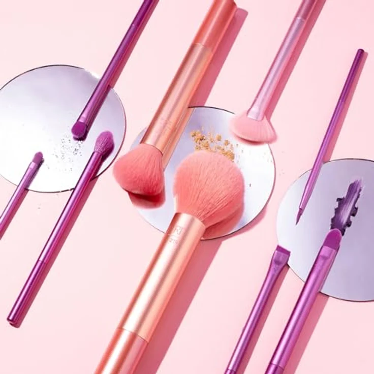 Real Techniques Insta Künstlerpinsel-Set, Gesichts-, Wangen- und Augenpinsel-Set, Make-up-Pinsel-Set, für Foundation, Rouge, Bronzer, Concealer und Lidschatten, professionelle Qualität, 9-teiliges Set – Bild 6