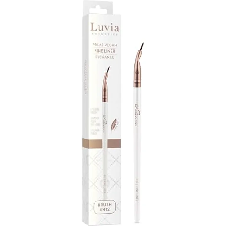 Luvia Prime Vegan Fine Liner Elegance 412, Präziser Lidschattenpinsel mit veganen Nurai-Pinselhaaren