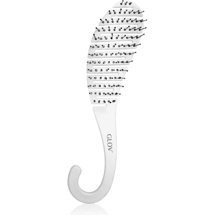 GLOV HangTight Brush Detangling Hook Brush, Flache Haarbürste für sanftes Entwirren, ergonomisches Design