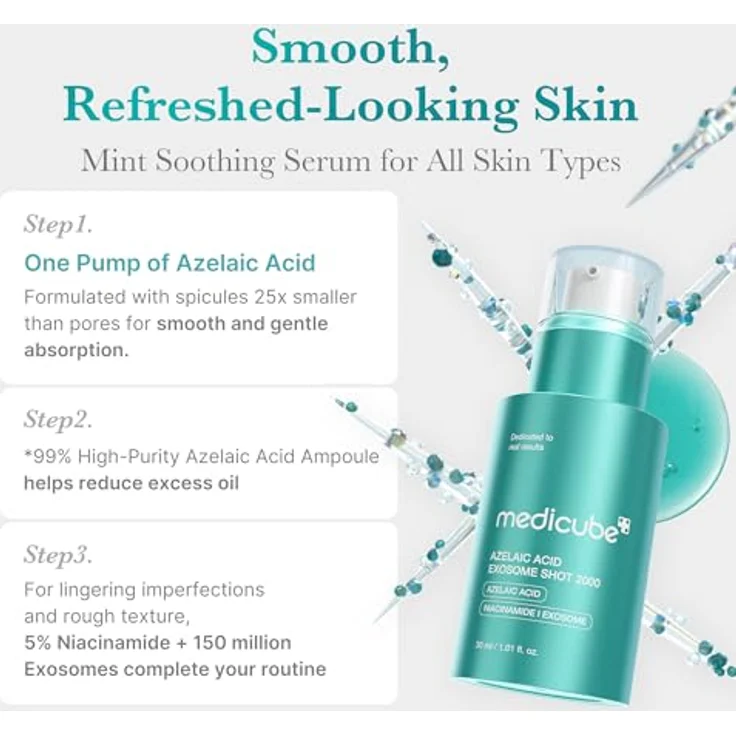 Medicube Azelaic Acid Exosome Shot 2000 Serum 30 ml – K-Beauty Ampoule mit 5 % Niacinamid und mikrofeiner Exosome-Technologie für alle Hauttypen – Bild 3