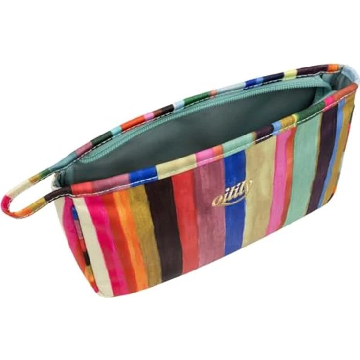 Oilily Calan Cosmetic Bag, Kosmetiktasche in Creme de Menthe mit farbenfrohem Print, 24x14x8 cm, wasserabweisend – Bild 4