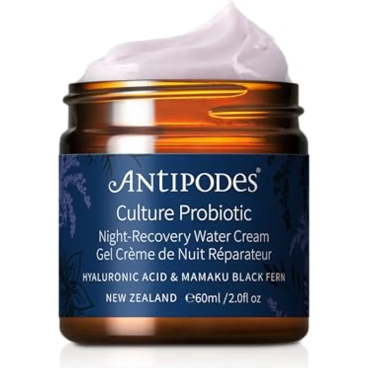 Antipodes Culture Probiotic Night Recovery Water Cream, intensive Nachtcreme mit Probiotika zur Hautrevitalisierung, 60 ml