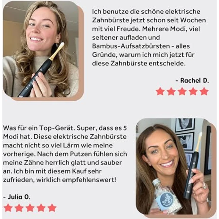 Smyle - Elektrische Schallzahnbürste Panther, Sonic Zahnbürste mit 5 Reinigungsmodi und Drucksensor – Bild 9