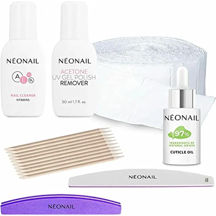 NeoNail Neonail Smart Set Premium, Nageldesign-Set, UV-Nagellacke, Nail Polisher 100/180, Zelletten 12-lagig (250 Stück), Nail File 100/180, Lampe LED 21W/48 ECO, Nail Cleaner (50 ml), UV-Nagellack-Remover Acetone (50 ml), Holzstäbchen (10 Stück), 3D HOLO – Bild 2