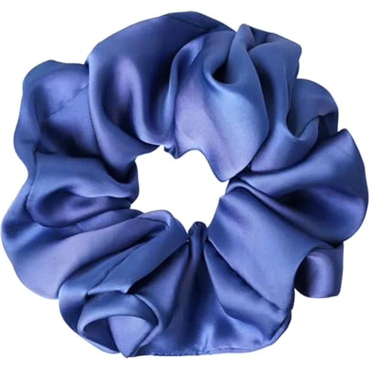 Sister Young LILU STEEL BLUE Scrunchie Haargummi, Satin-Eleganz, sanft zum Haar, universelle Größe, für jeden Anlass – Bild 1
