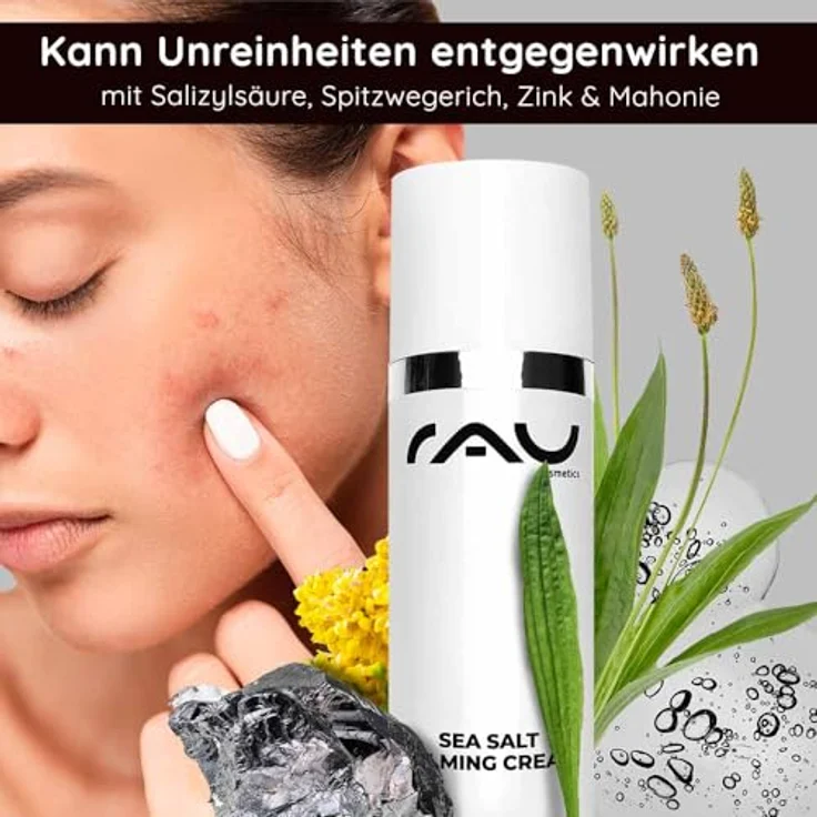 RAU Cosmetics Sea Salt Calming Cream 50 ml - Feuchtigkeitscreme mit Meersalz und PHA, Anti Pickel - Für Männer und Frauen – Bild 4