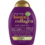 OGX Thick & Full Biotin & Collagen Shampoo (385 ml), nährstoffreiches Volumenshampoo mit Biotin, Kollagen und Weizenproteinen, sulfatfrei, Kirschblüte ( Verpackung kann variieren )